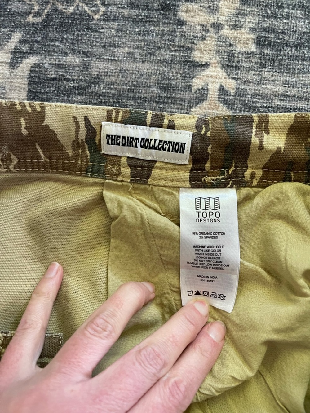 Topo Designs Women’s Brown Camo Utility Dirt Wide Leg Pants - Picture 5 of 11